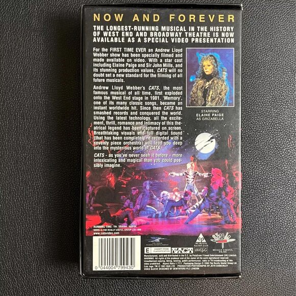 Cats: The Musical VHS, 1998 Cardboard sleeve In Good shape - Picture 2 of 5